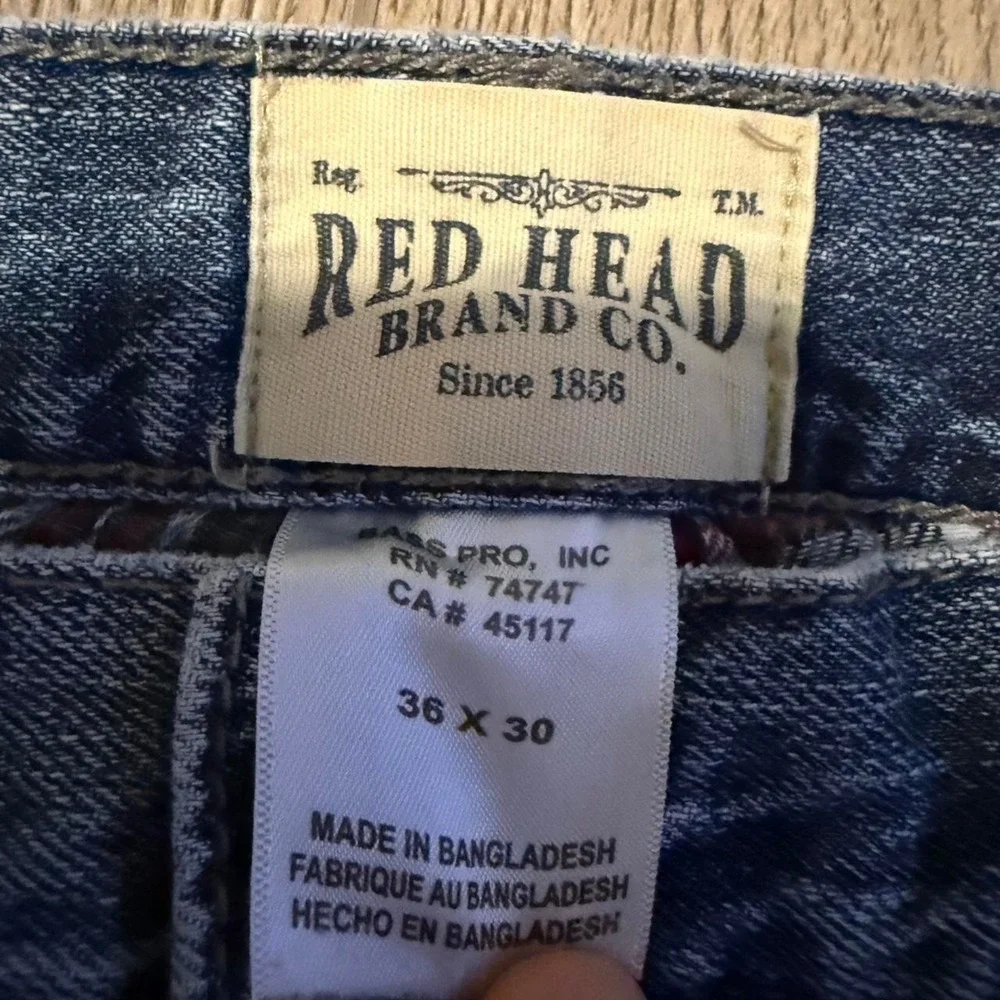 Red Head Brand Co Flannel Lined Jeans 36x30 Relaxed Fit Workwear Denim